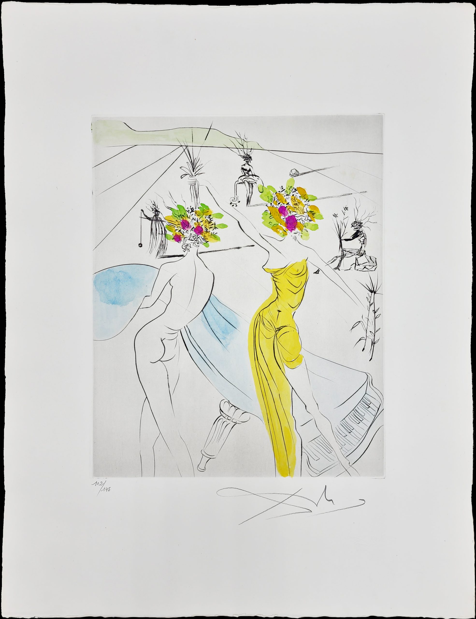 Salvador Dali | The Hippies - Flower Women with Soft Piano