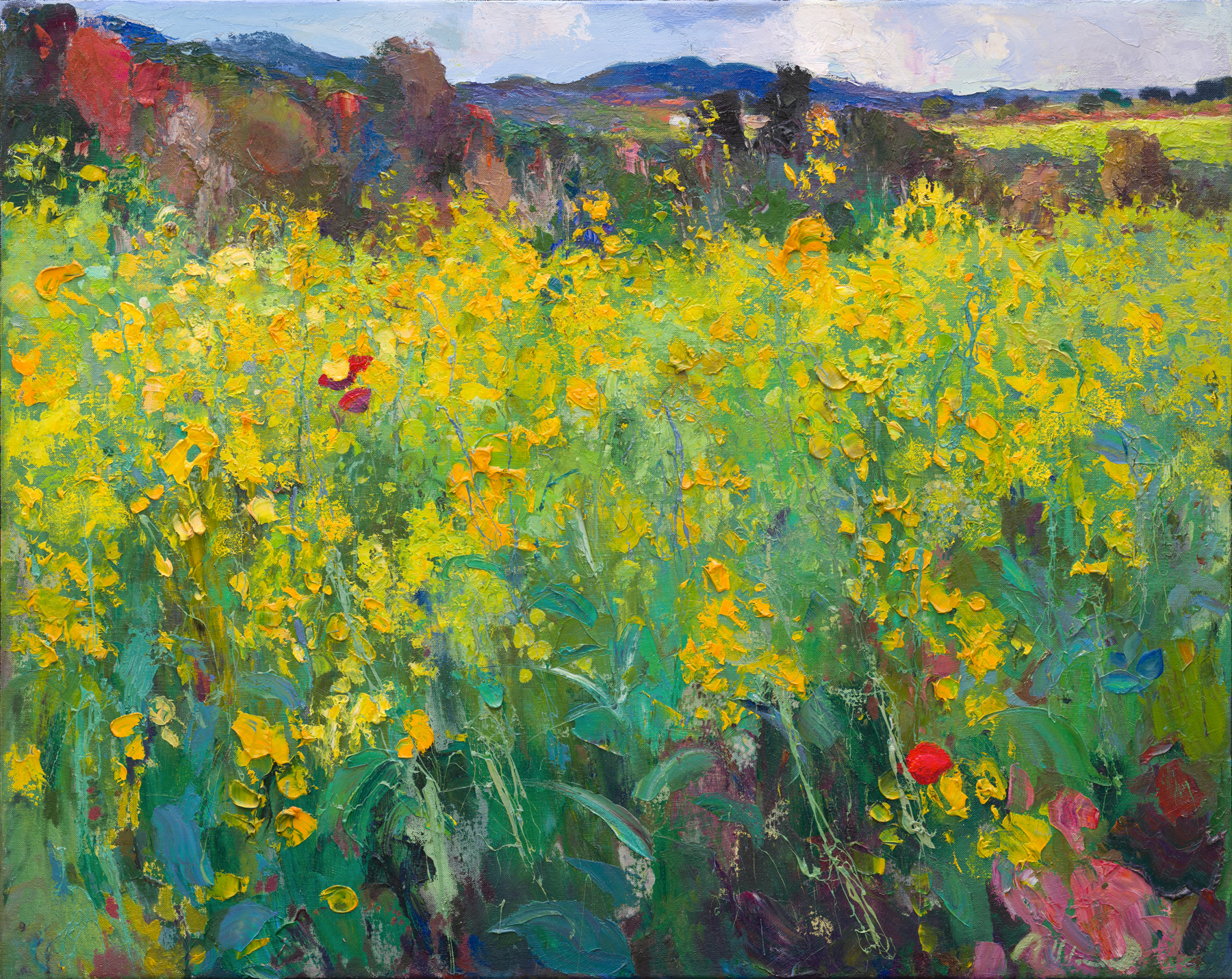 Ramon Vilanova - A yellow rising in temperature, incites the chirping of the birds with a festive joy.