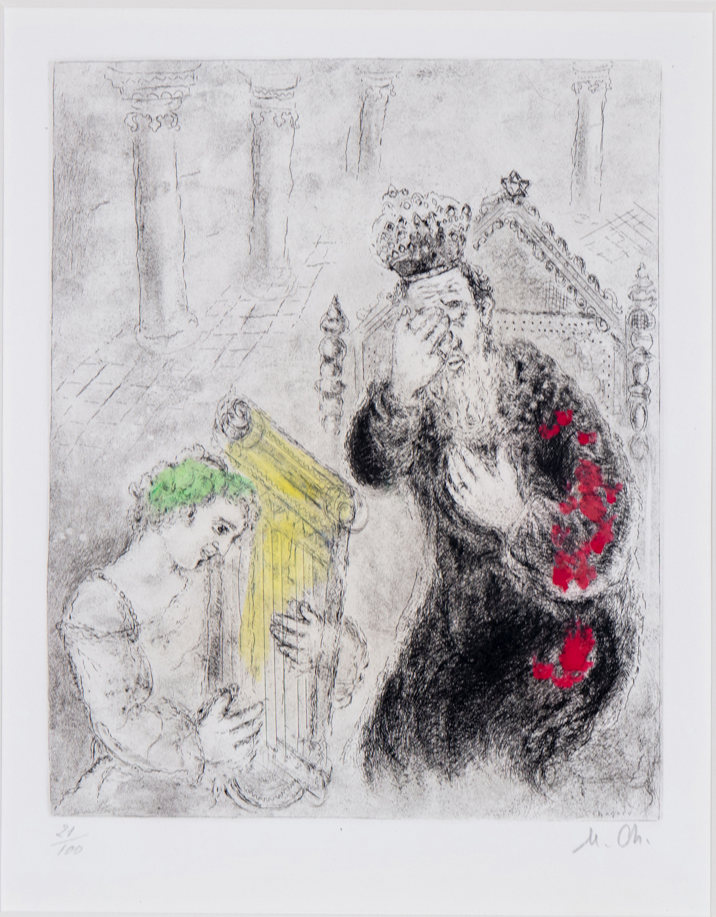 Marc Chagall - La Bible: David Relieves Saul's Suffering