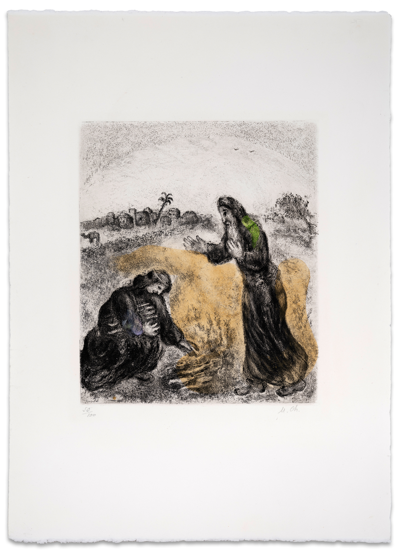Marc Chagall - La Bible: Elijah and the widow of Zarephath