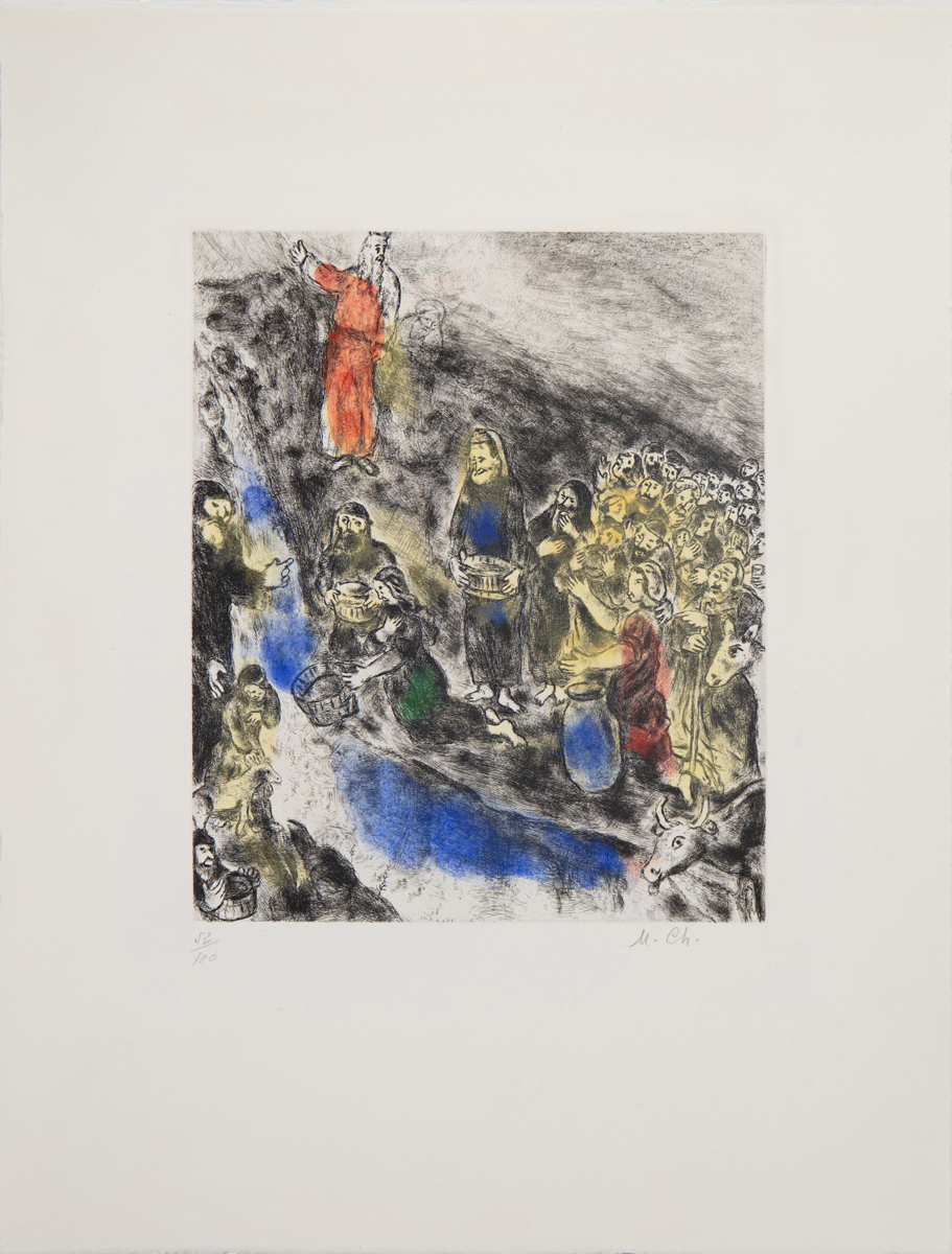 Marc Chagall - La Bible: Moses Striking Water From the Rock