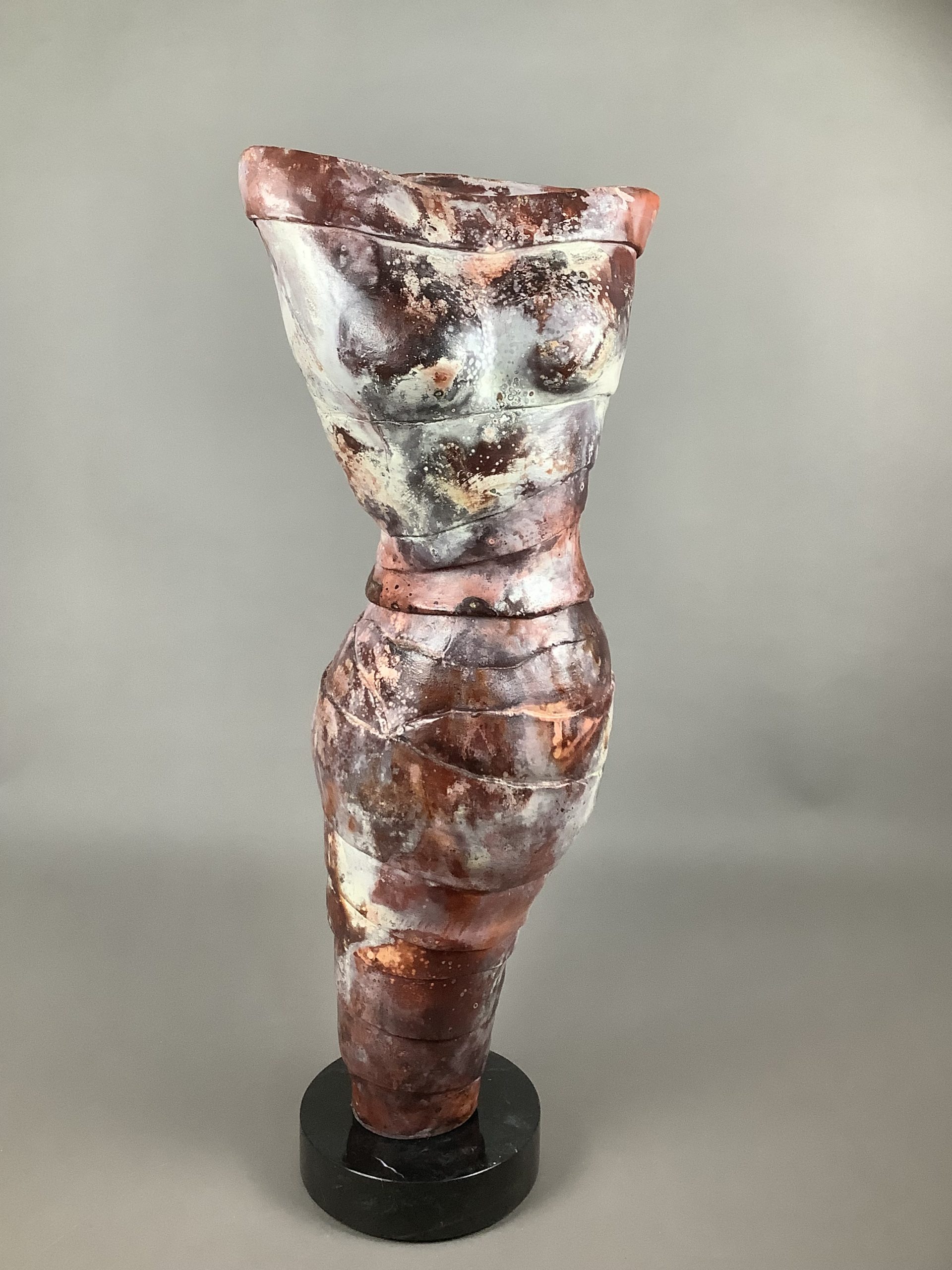 Estella Fransbergen - Saggar Fired Clay Body on Black Round Base