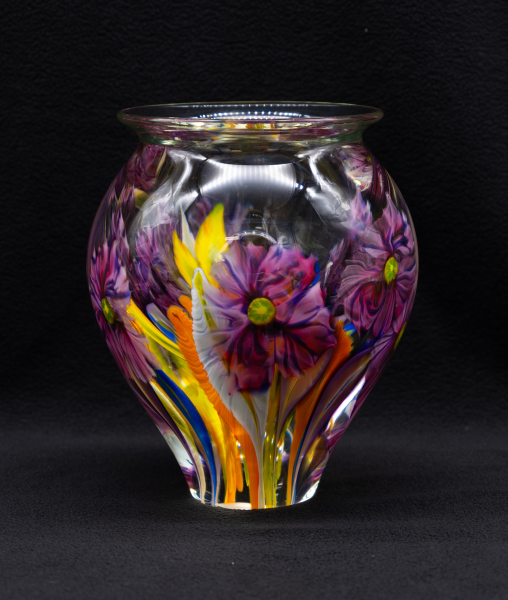 David Lotton - Multi Floral Paperweight Vase