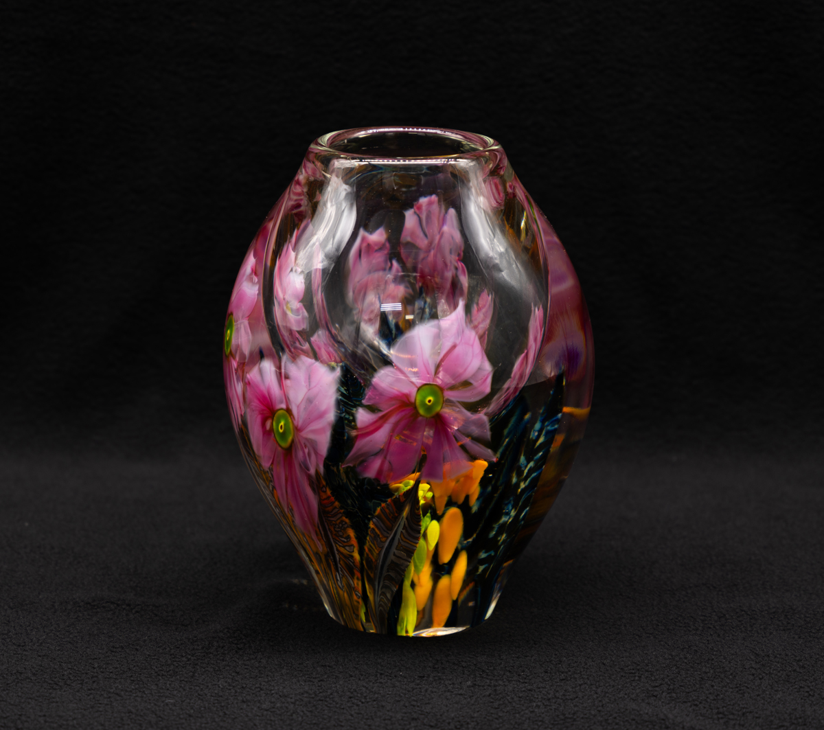 David Lotton - Trillium Mixed Bouquet Vase with Pink Flowers