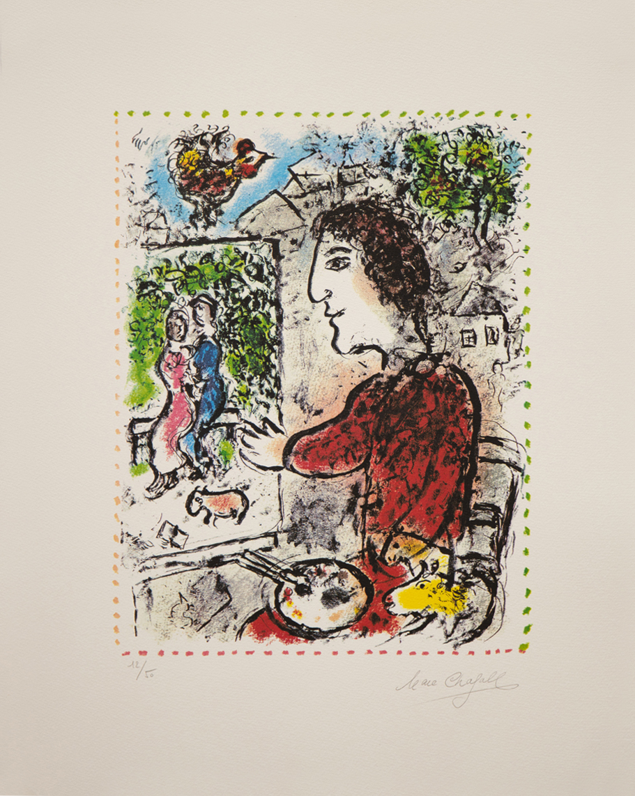 Marc Chagall - The Painter in a Red Jacket