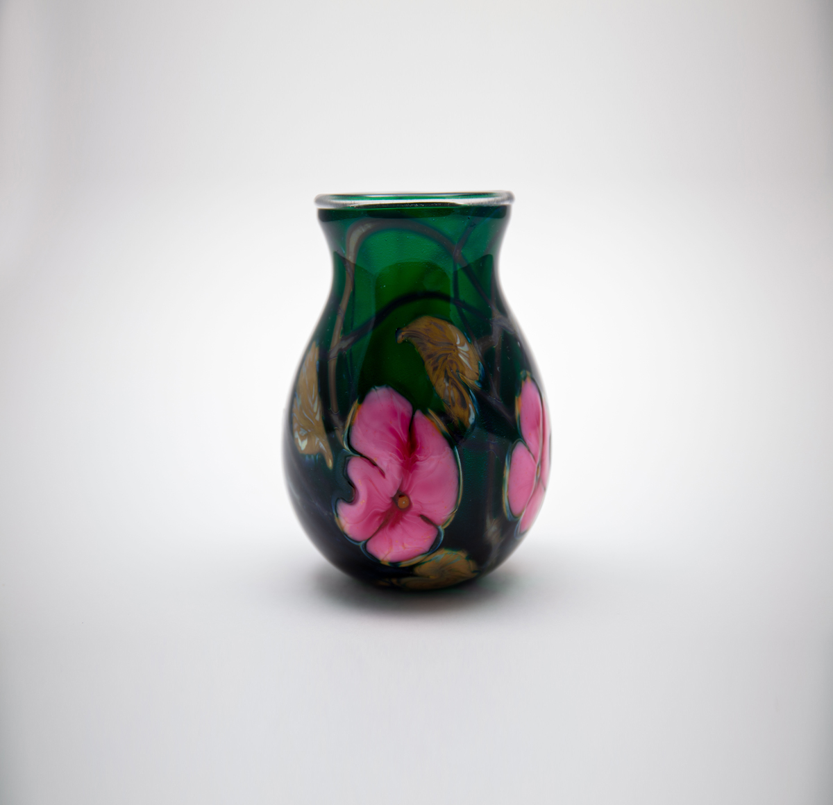 Charles Lotton - Pink Flora Leaf and Vine Vase