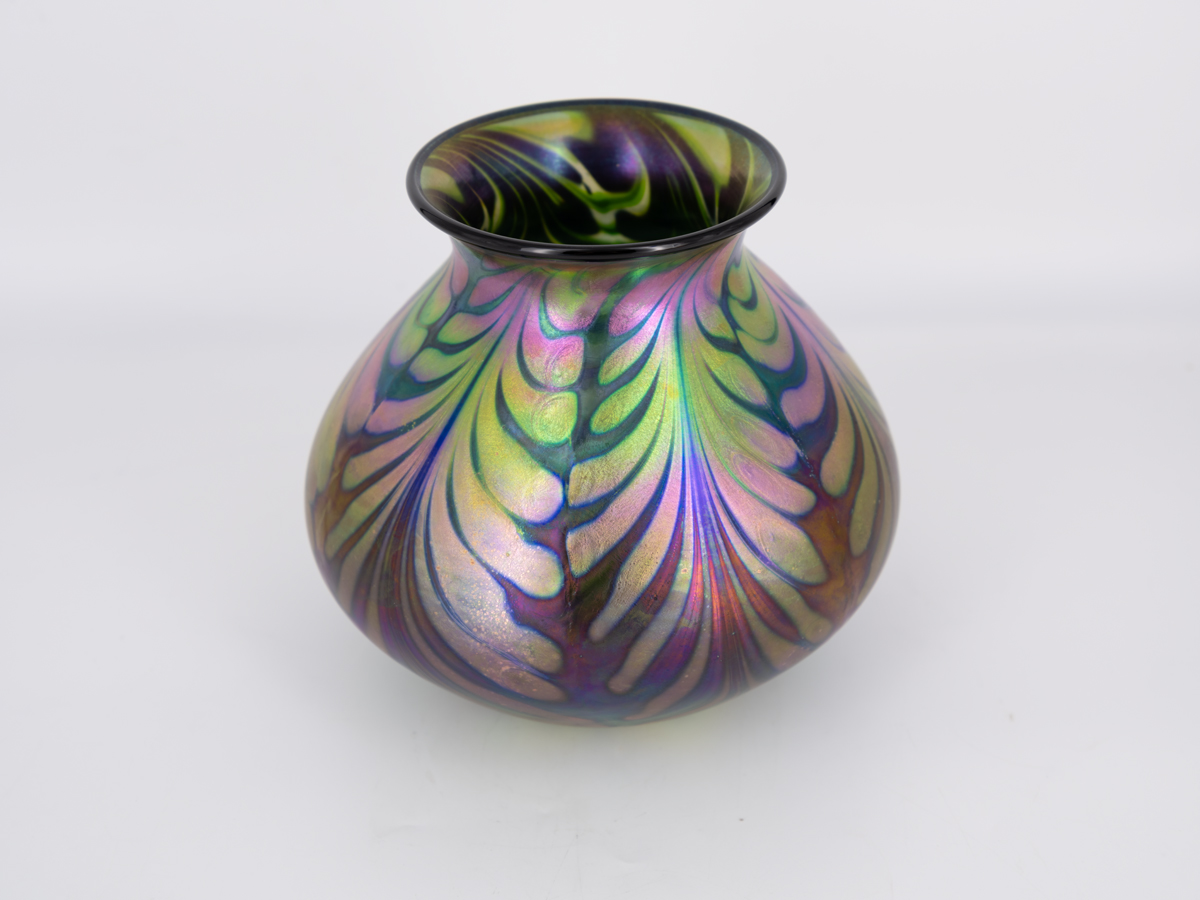 Daniel Lotton - Iridescent Copper Blue Vase