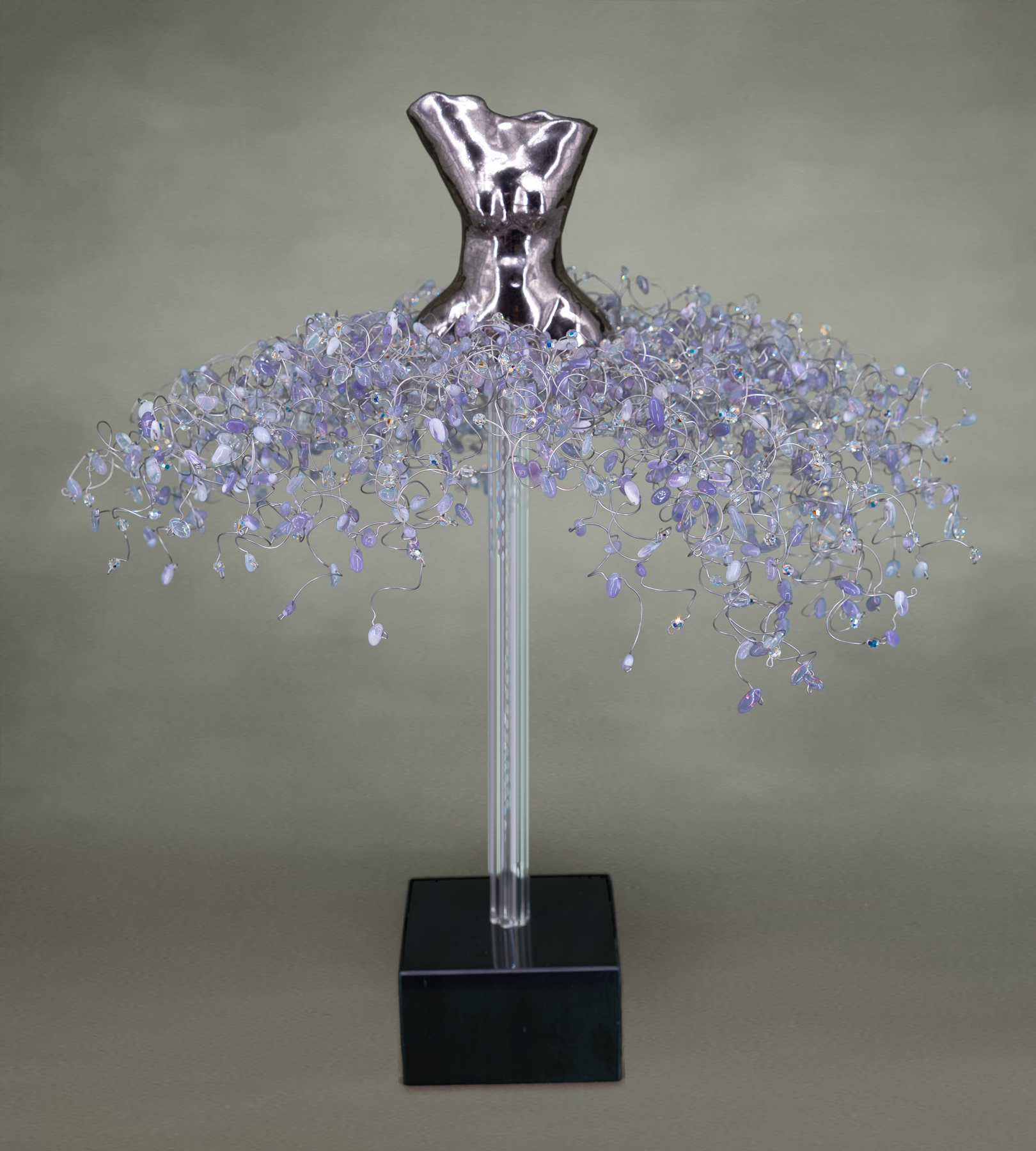 Estella Fransbergen - White Gold Over Glaze and Purple Chalcedony Stones