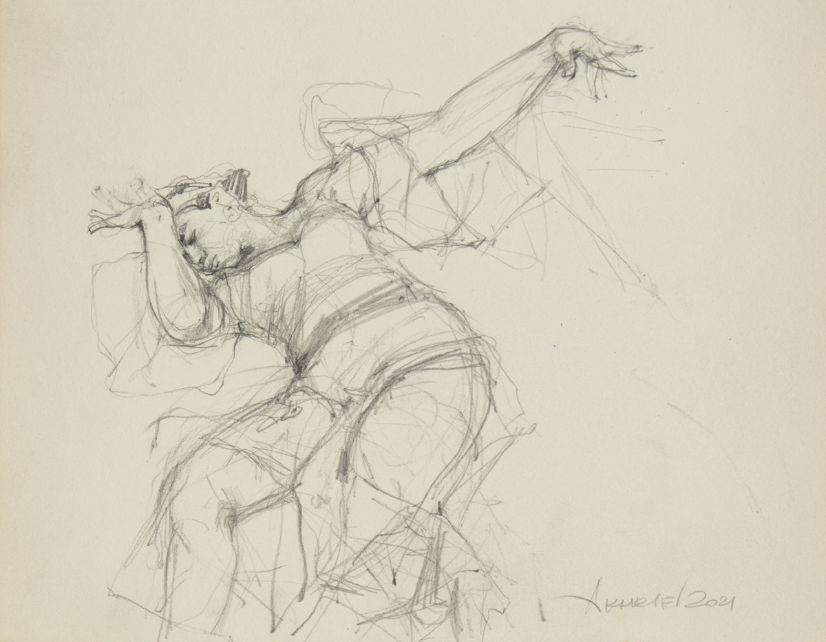 Daud Akhriev - Study for Dancer in Red