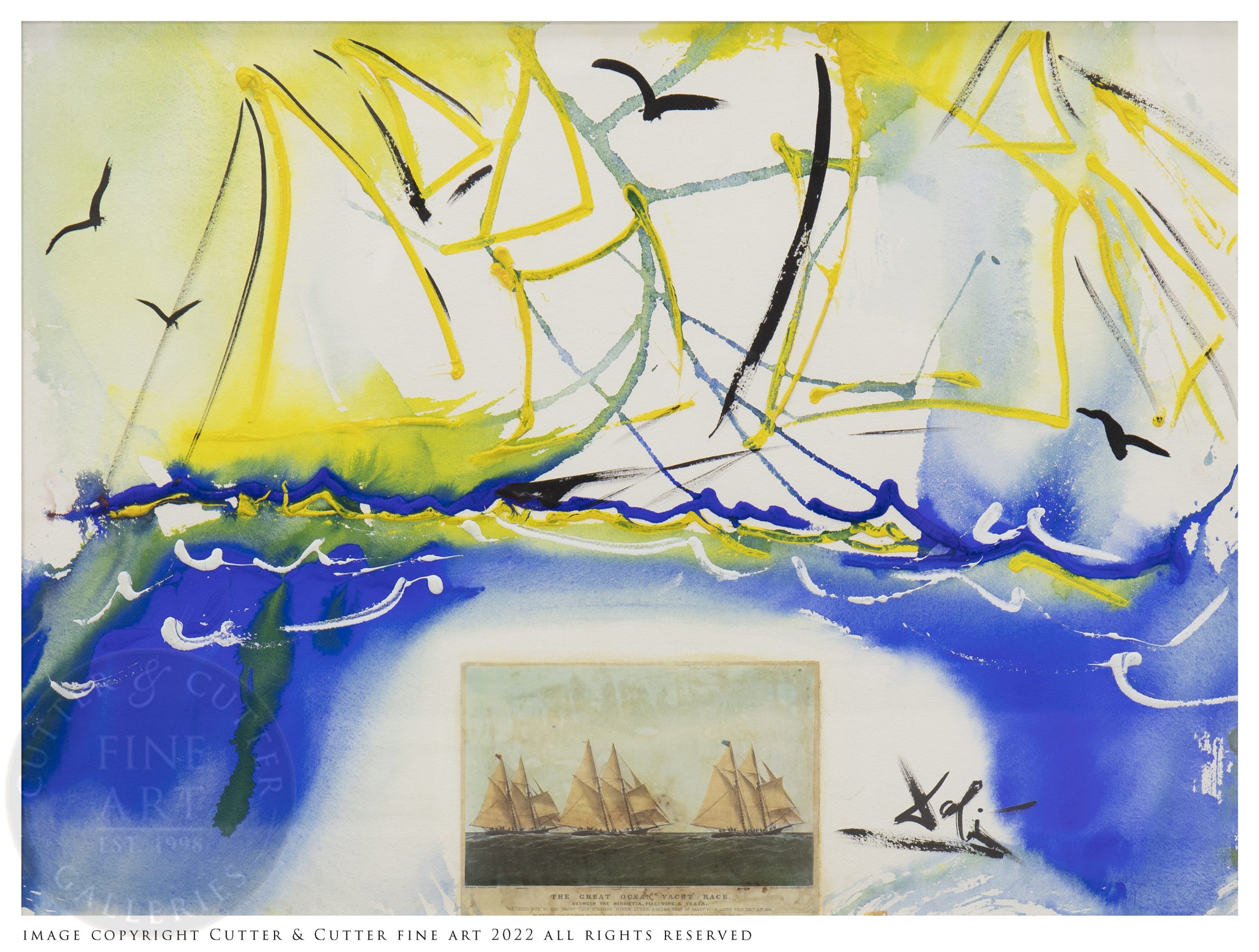 Salvador Dali - American Yachting Scene - Original Painting