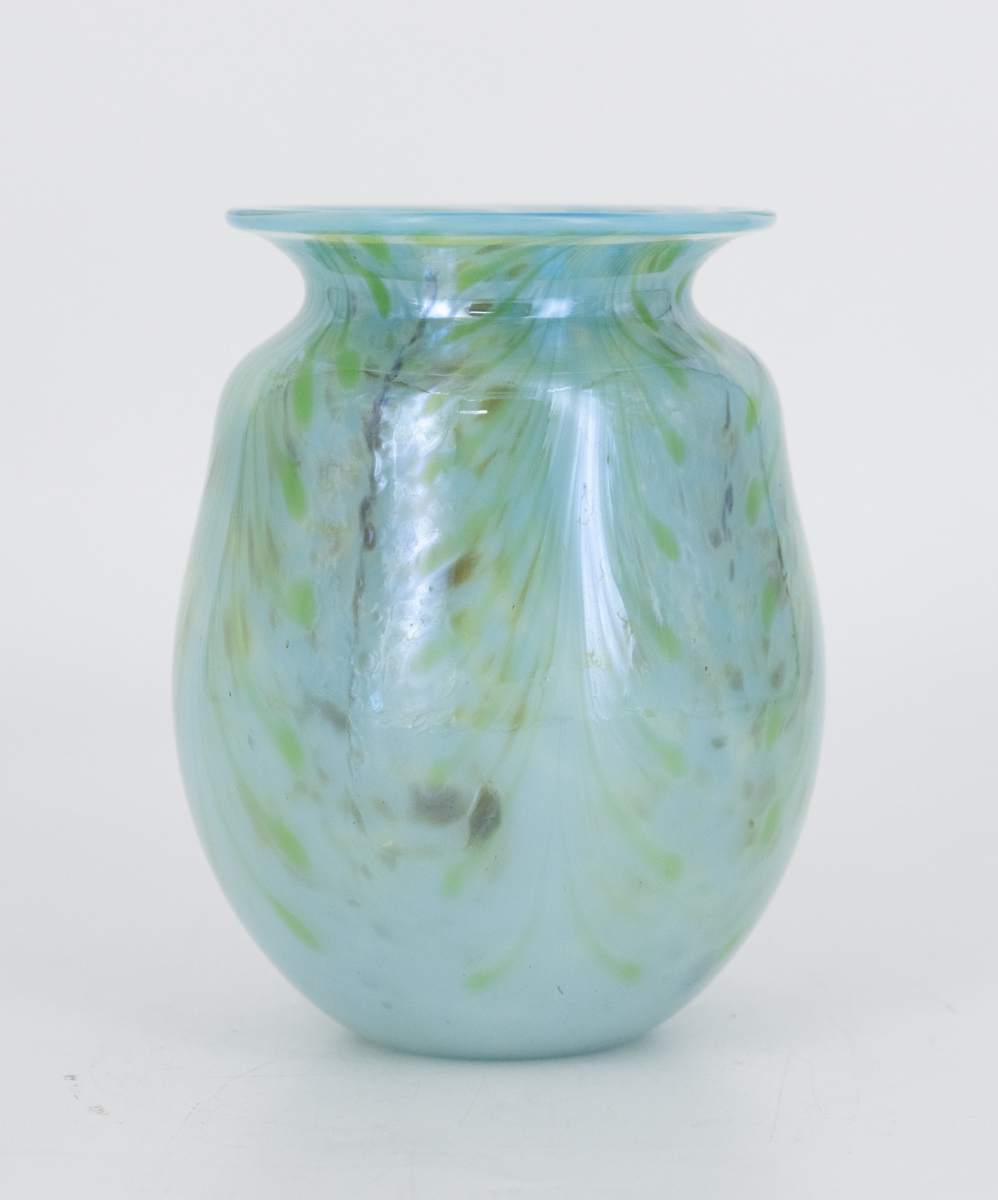 Robert Lagestee - Opal Vase with Gold Pulled Feather Decor