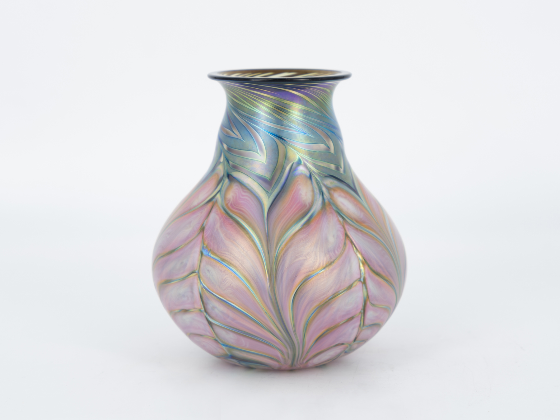 Daniel Lotton - Iridescent Foliate Glass Vase