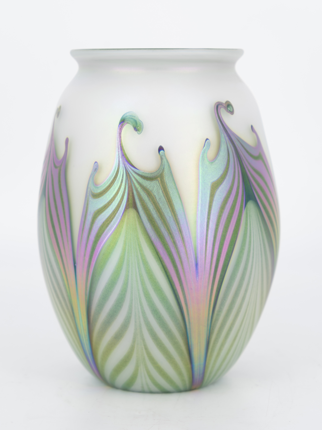 Charles Lotton - Pulled Feather Opal Vase