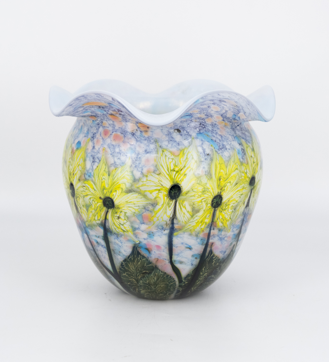 Robert Lagestee - Cotton Candy Opal Cypriot Bowl with Fluted Lip