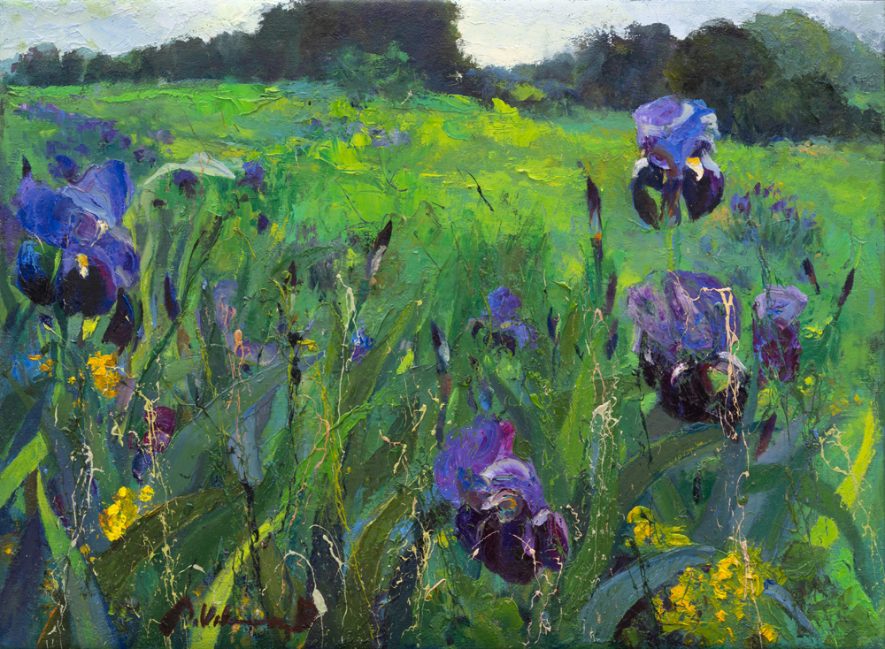 Ramon Vilanova - From among the fallen leaves, the lilies emerge proudly, as the afternoon walks toward sunset.