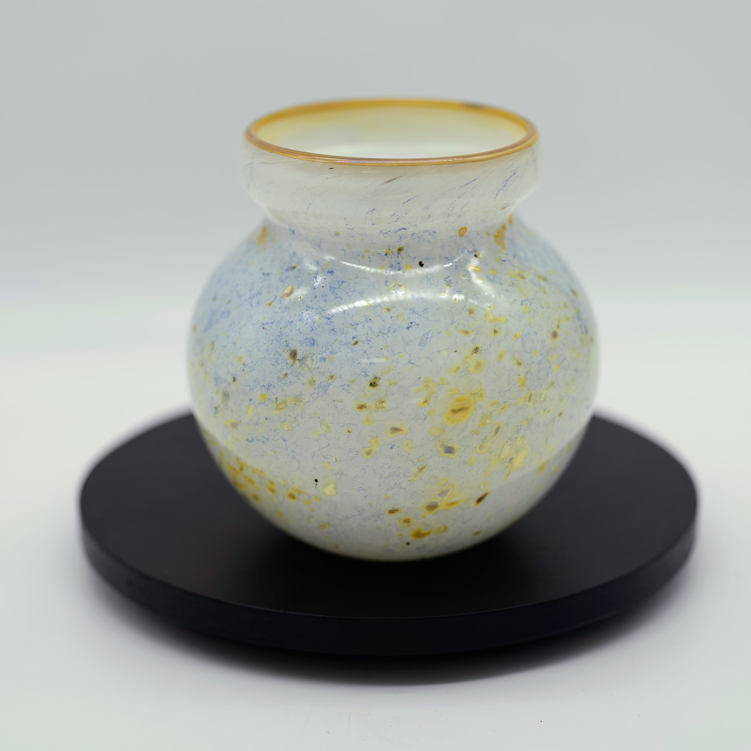 Daniel Lotton - White Clamshell Vase with Gold Trim