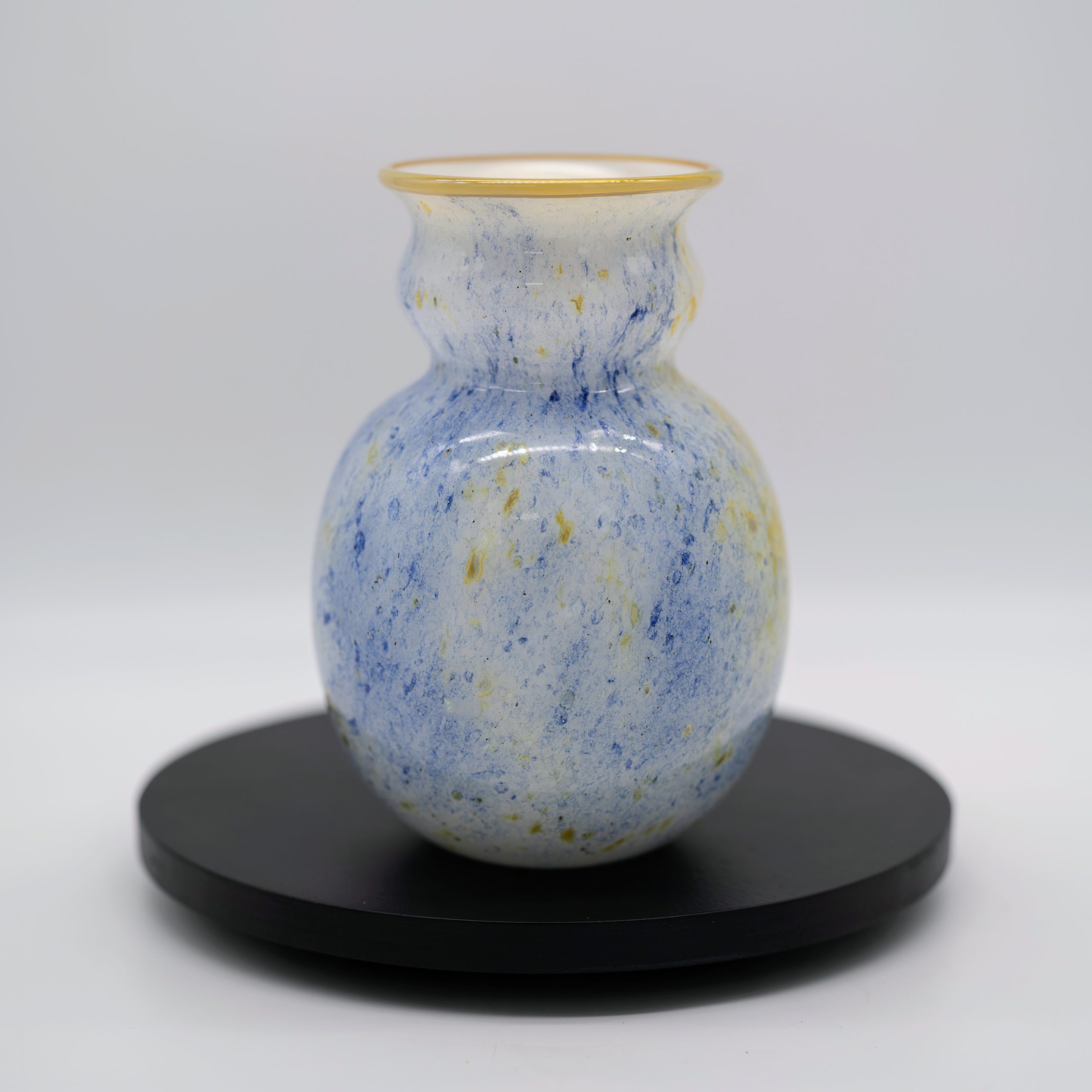 Daniel Lotton - Tall Clamshell Vase with Gold Trim