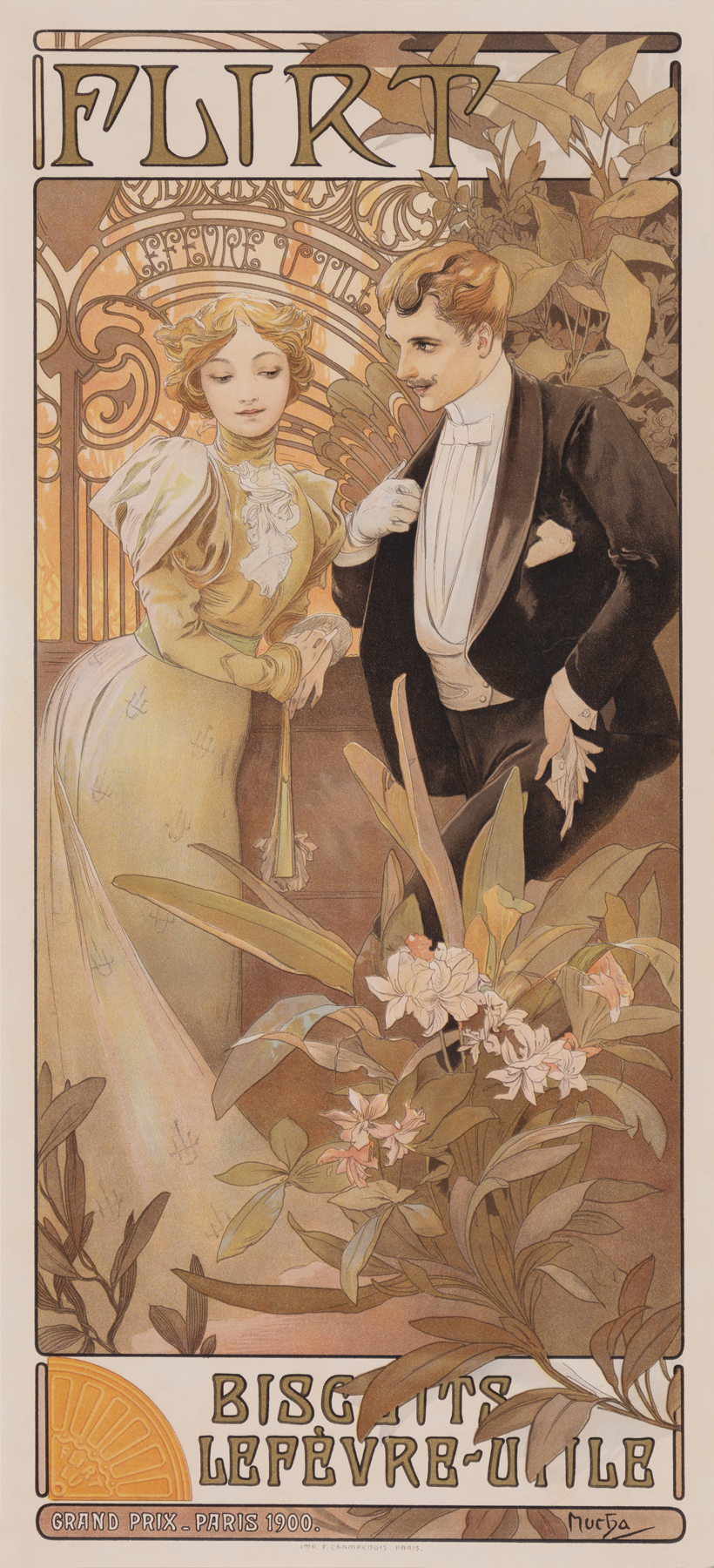 Alphonse Mucha - Flirt