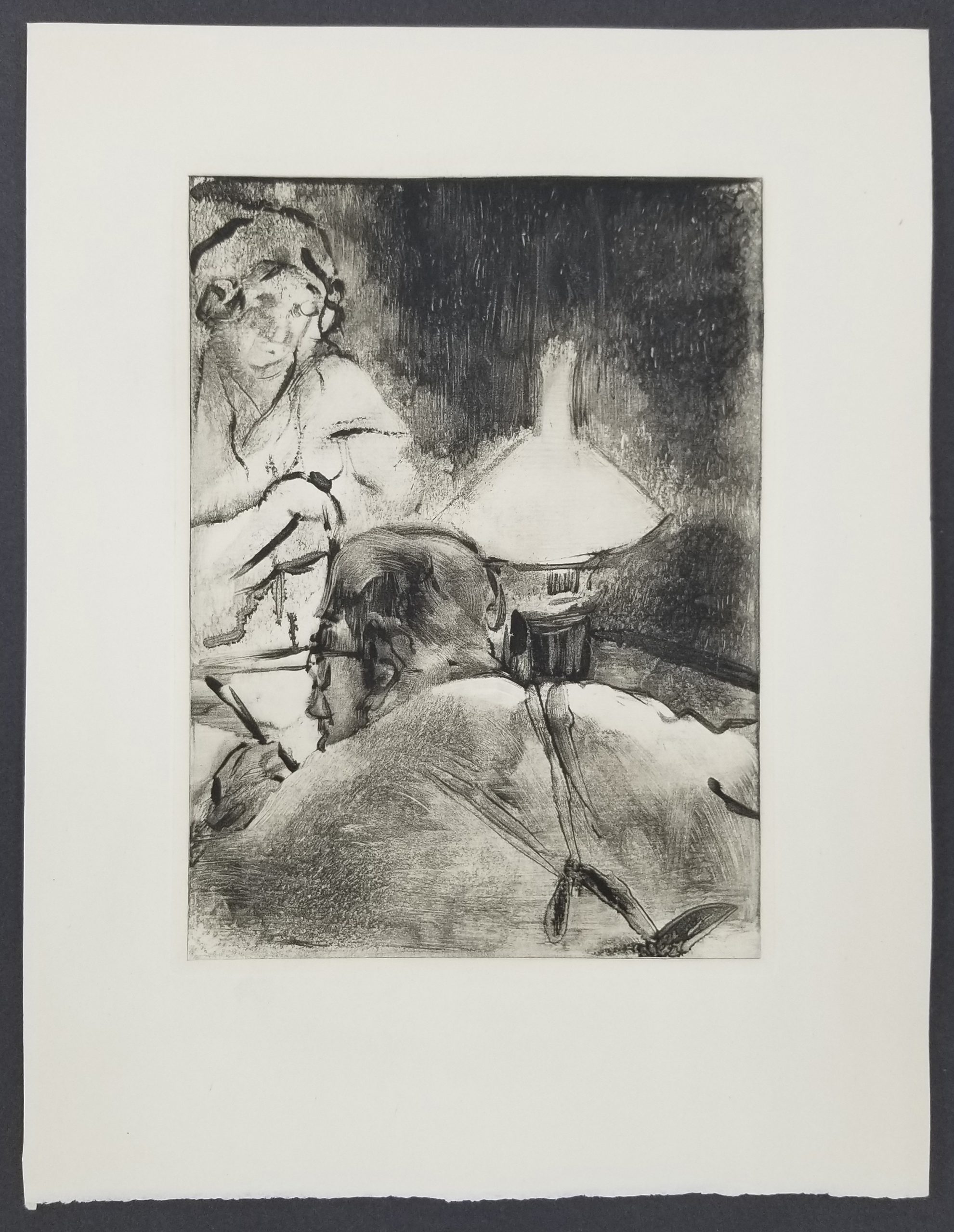 Edgar Degas - La Famille Cardinal – Reading by Lamplight