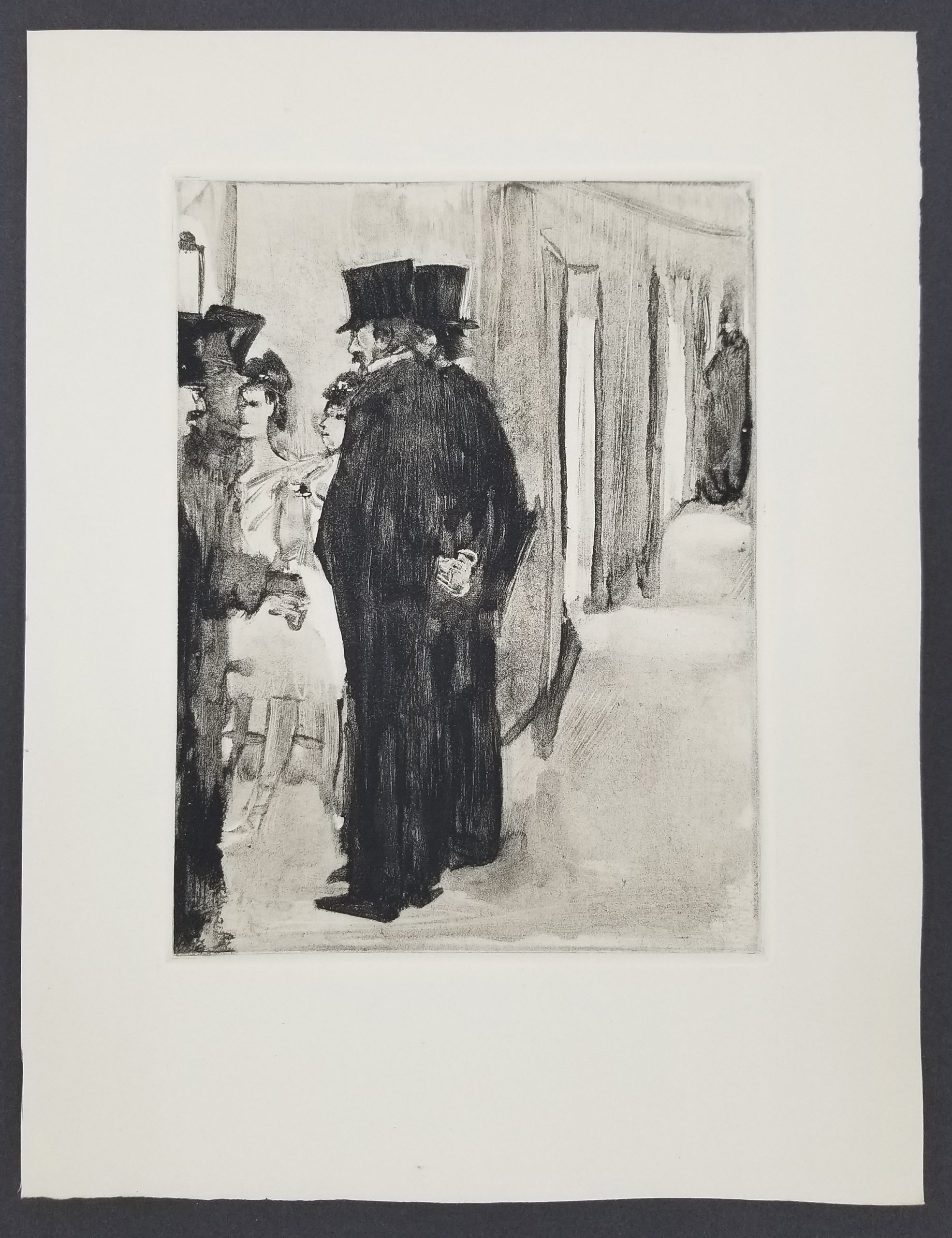 Edgar Degas - La Famille Cardinal - Pauline and Virginie Cardinal conversing with Admirers