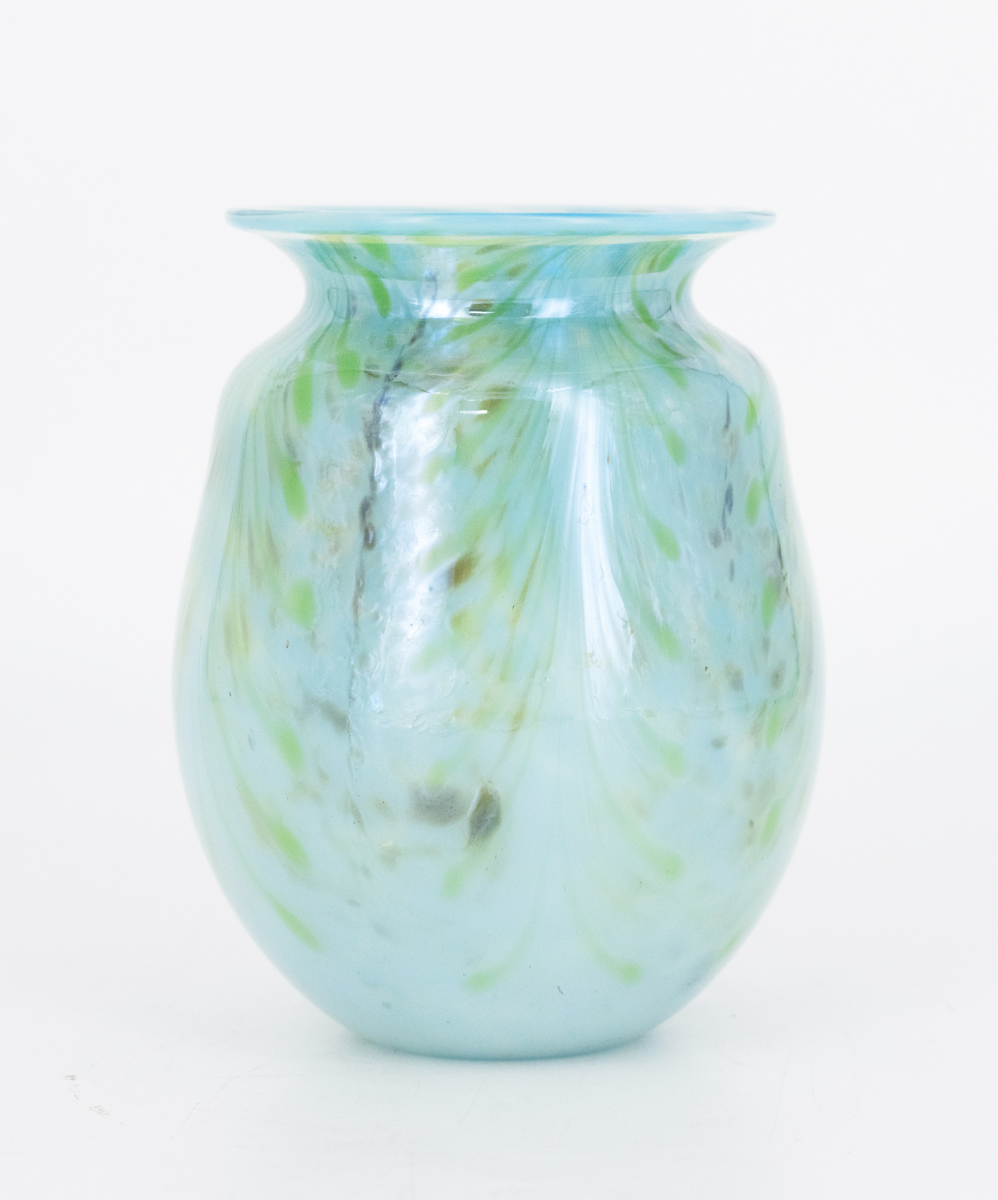 Robert Lagestee - Opal Vase with Gold Pulled Feather Decor